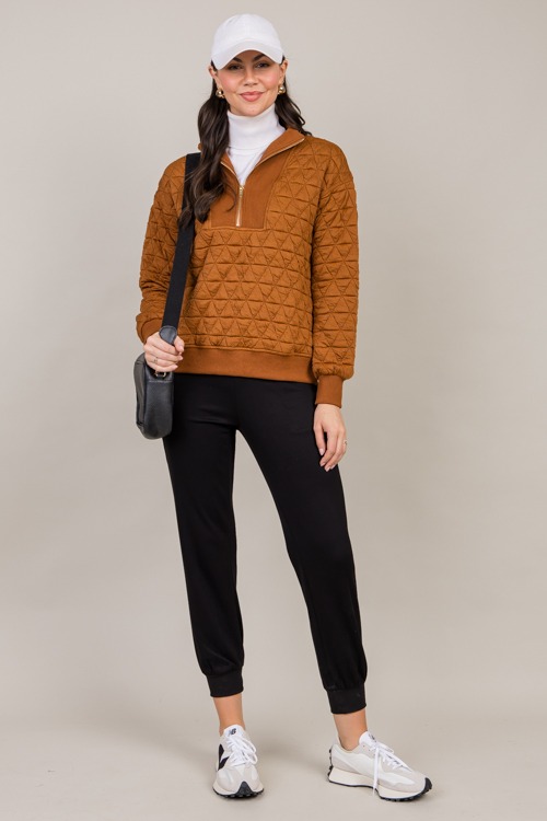 Gold Zip Texture Pullover, Coff - 1004-131.jpg