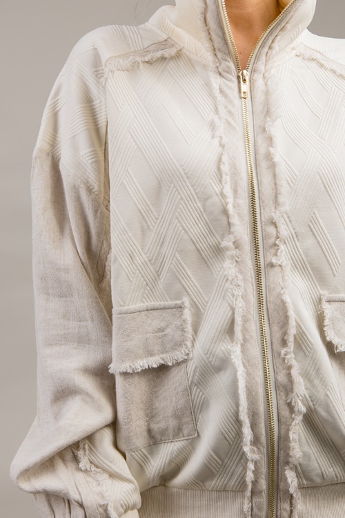 Linen Contrast Texture Jacket, - 1004-147.jpg