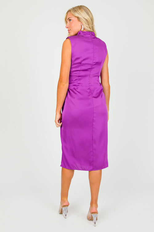 Side Twist Satin Midi, Viola