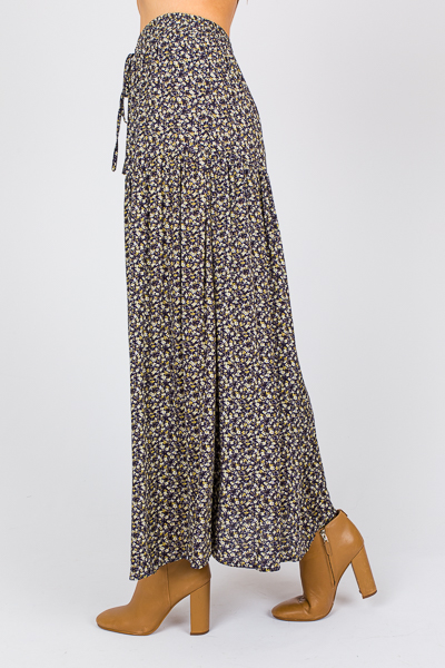 Alaya Floral Maxi Skirt, Navy