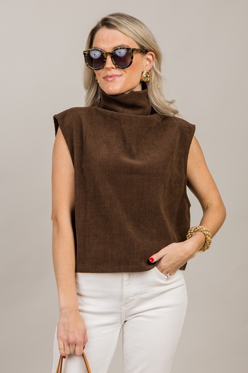 Sleeveless Mock Neck Top, Brown - 1004-38.jpg