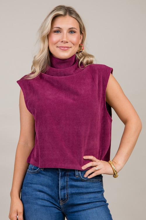 Sleeveless Mock Neck Top, Plum - 1004-50.jpg