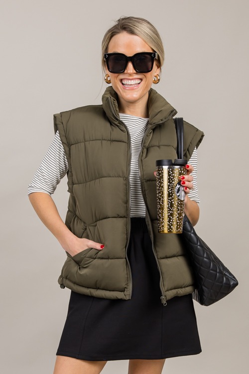 Britt Puffer Vest, Olive