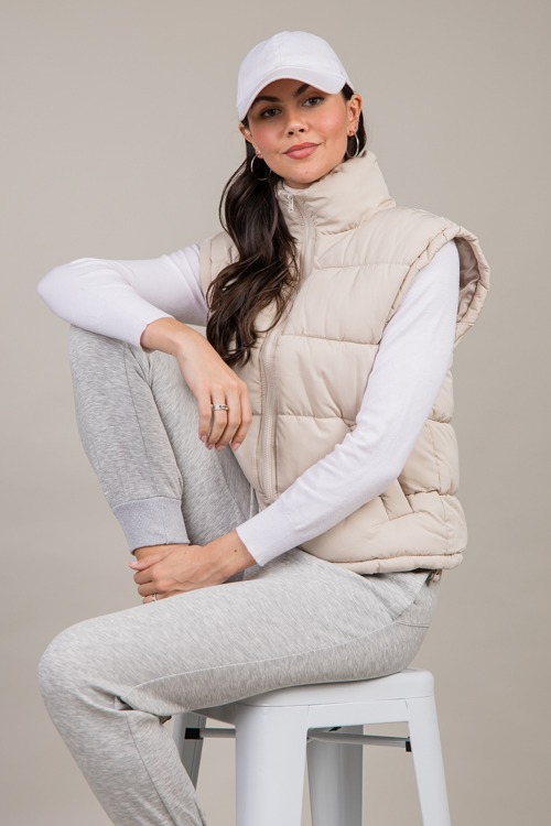 Britt Puffer Vest, Ecru