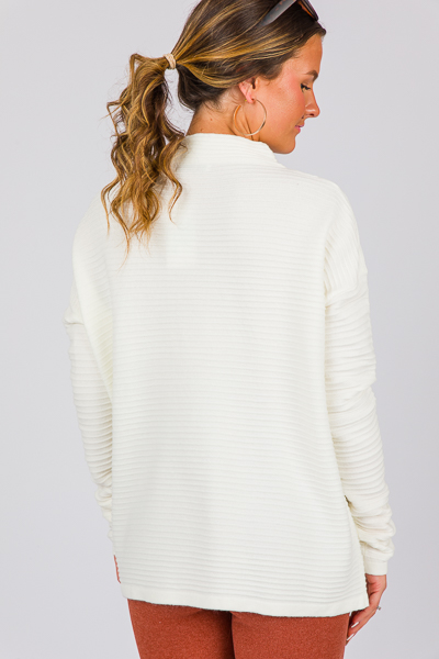 Kiara Rib Sweater, Ivory