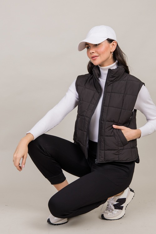 Lindsey Quilted Vest, Black