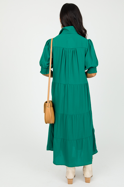 Kiki Collared Midi, Forest Green