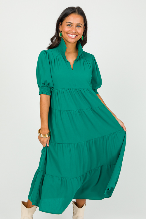 Kiki Collared Midi, Forest Green