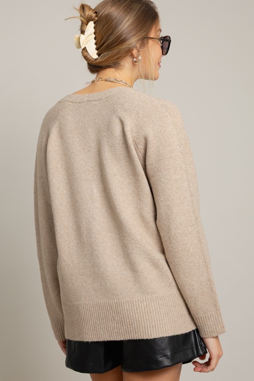V-Neck Button Cardi, Taupe - 1006-125.jpg