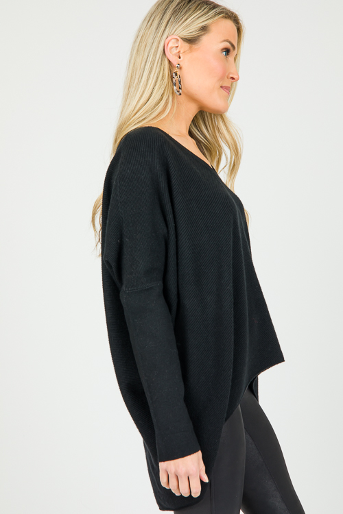 Anise Rib Sweater, Black