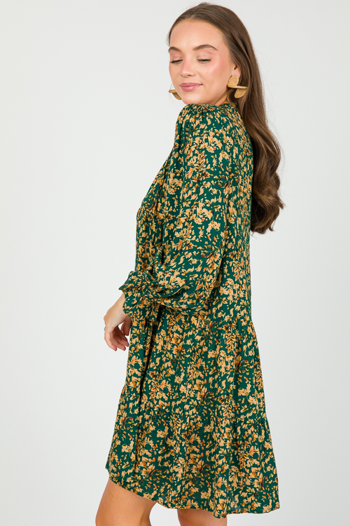 Floral Tiered Babydoll, Hunter