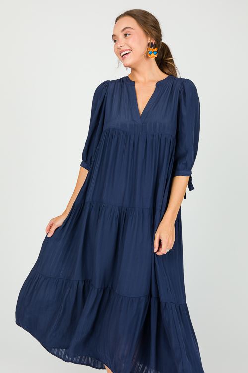 Tonal Tiered Midi, Navy