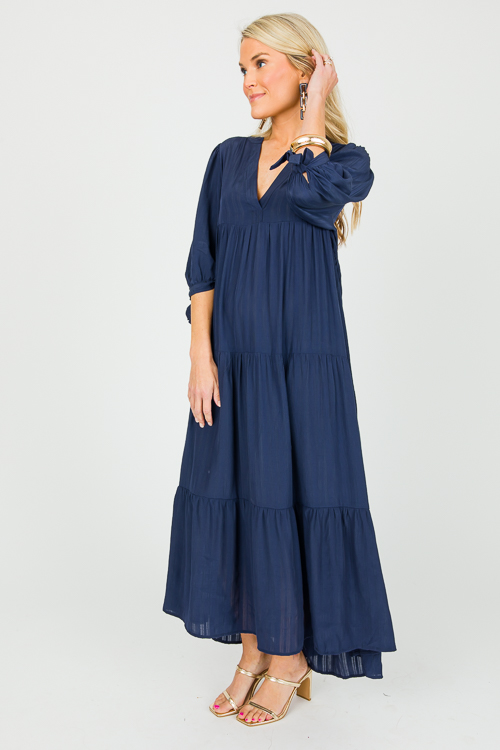 Tonal Tiered Midi, Navy