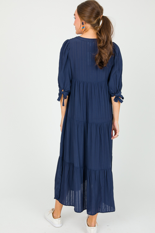 Tonal Tiered Midi, Navy