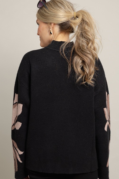 Flower Pattern Sweater, Black - 1006-38.jpg