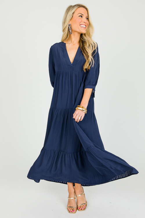 Tonal Tiered Midi, Navy