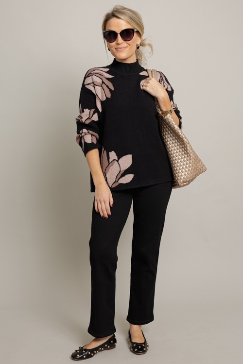 Flower Pattern Sweater, Black - 1006-41.jpg