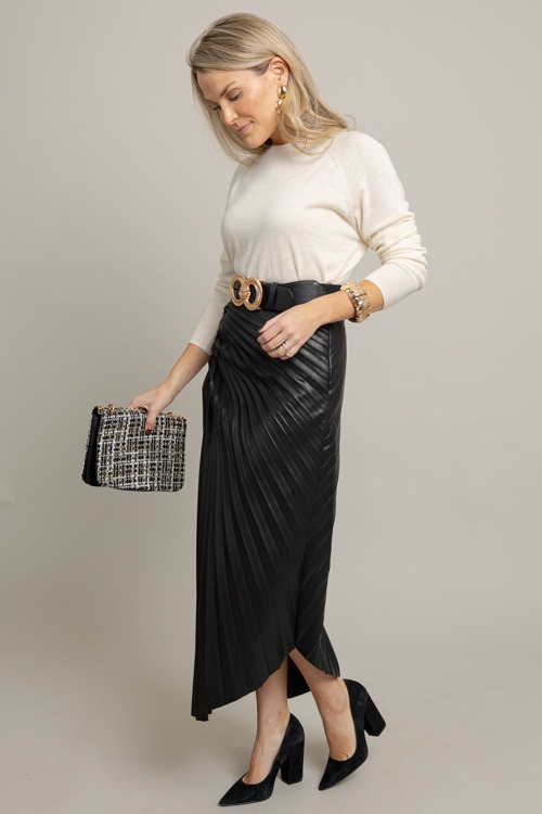 Asymmetric Pleat Leather Skirt - 1006-91p.jpg