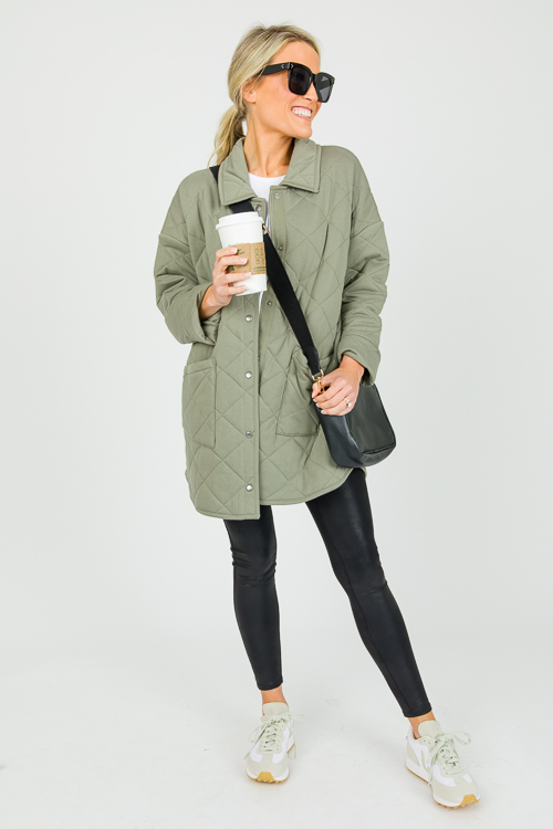 Quilted Diamonds Jacket, Olive