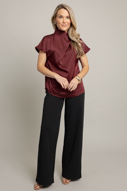 Double Crossed Blouse, Wine
