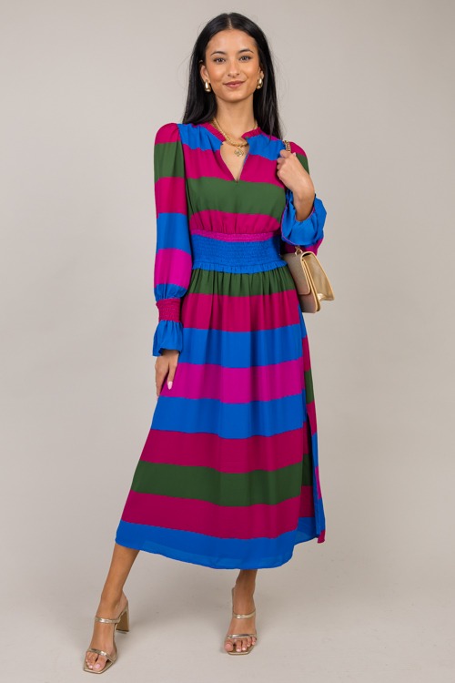 Maley Stripe Midi, Magenta Multi