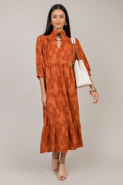 Jasmine Jacquard Maxi, Rust