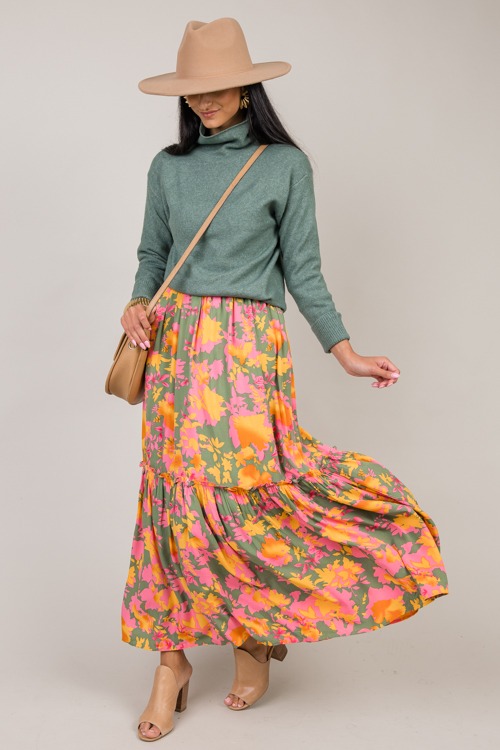 Bria Floral Maxi, Olive