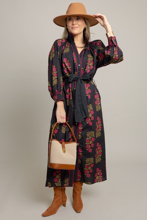 Brianne Blooms Maxi, Black Mix