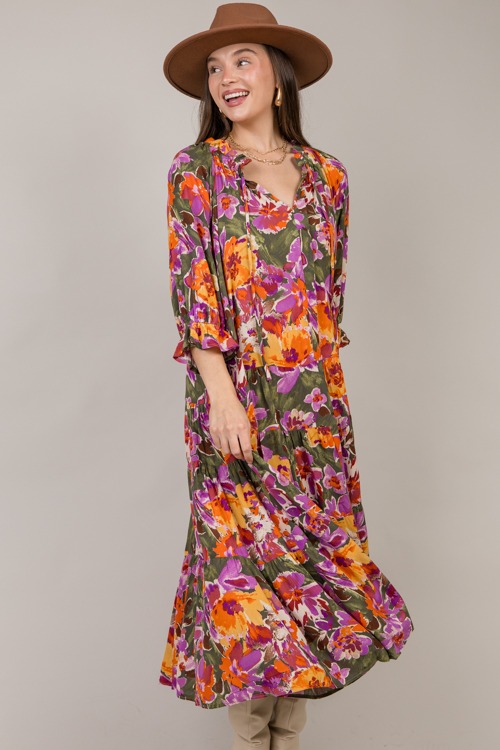 Drop Tier Floral Maxi, Olive Poppy - 1007-60.jpg