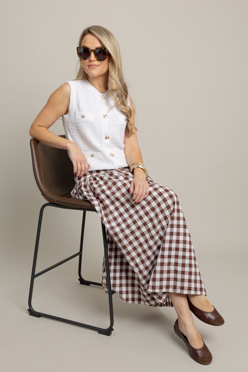 Gingham Check Maxi Skirt, Brown - 1007-87.jpg
