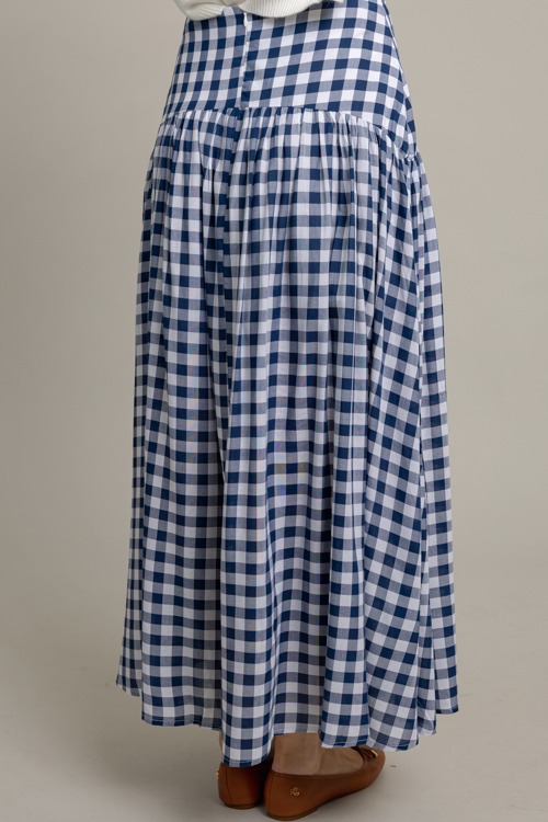 Gingham Check Maxi Skirt, Navy - 1007-98.jpg