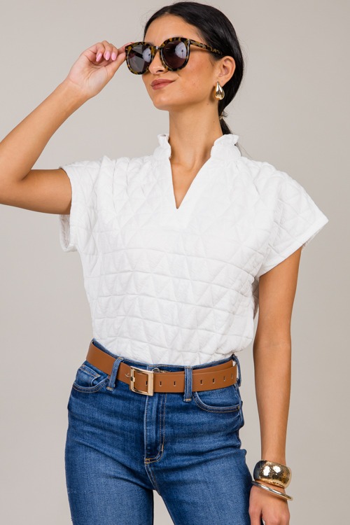 Texture Ruffle Collar Top, White - 1007-99.jpg