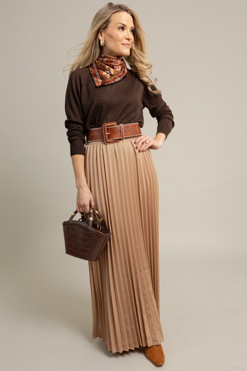 Pleated Satin Maxi Skirt, Sand - 1008-36p.jpg