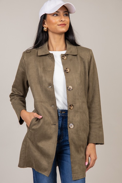 Button Up Suede Coat, Olive - 1008-9.jpg