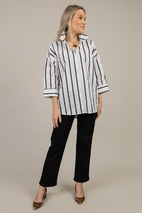 Button Down Stripe Tunic, Black - 1009-103.jpg