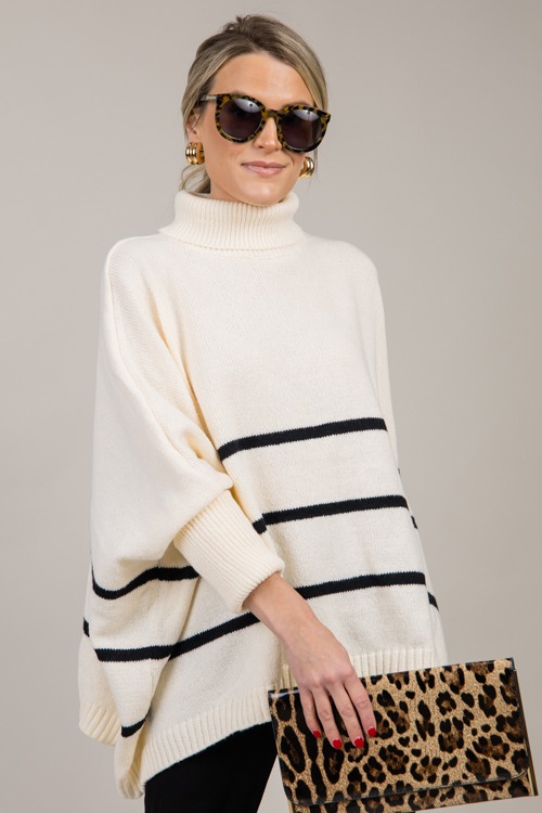 Annie Stripe Sweater, Warm White