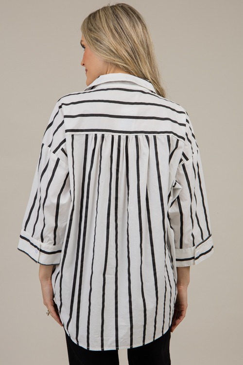 Button Down Stripe Tunic, Black - 1009-106.jpg