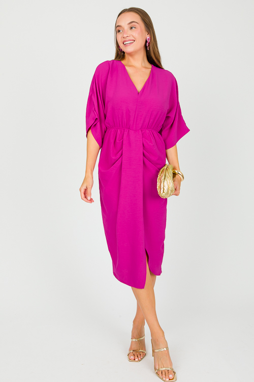 Kimono Sleeve Midi, Magenta