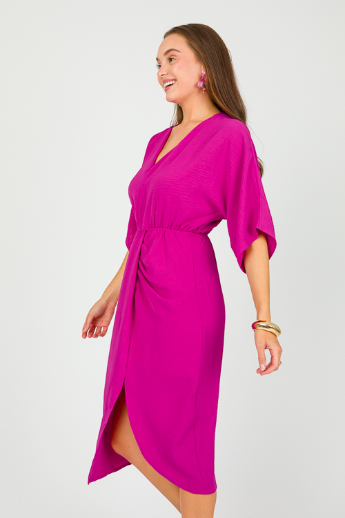 Kimono Sleeve Midi, Magenta