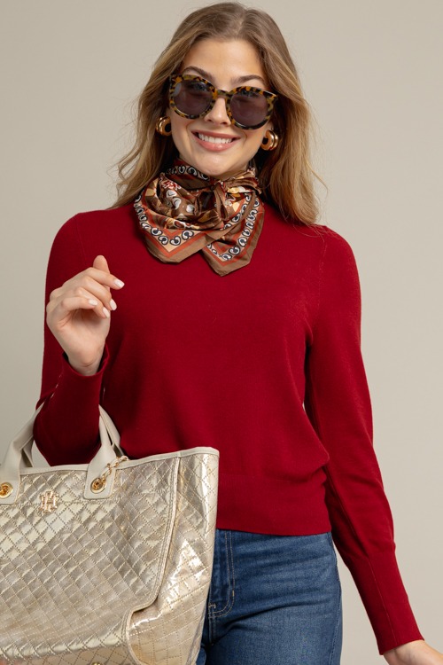 Simply Elevated Sweater, Burgundy
