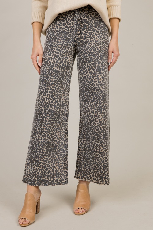 Leopard Wide Leg Jeans