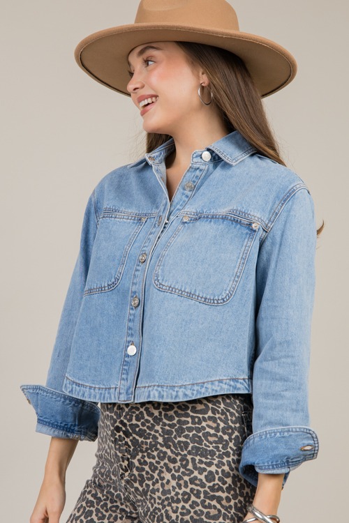 Curve Hem Denim Jacket