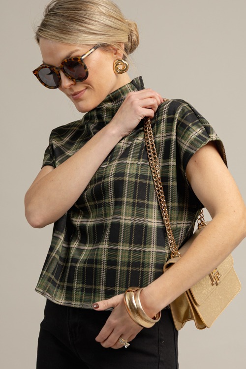 Plaid Mock Neck Top, Green - 1009-43.jpg