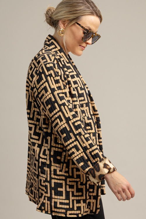 Quilted Foil Print Jacket, Black - 1009-52.jpg