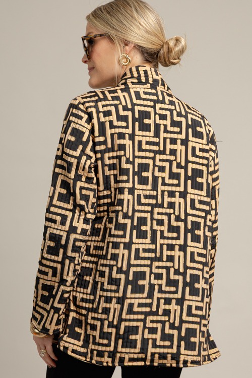 Quilted Foil Print Jacket, Black - 1009-53.jpg