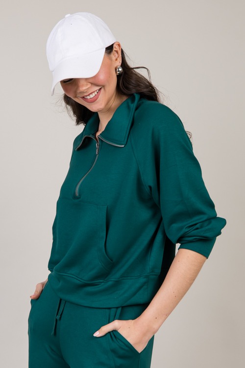 Soft Knit Half Zip, Dark Green - 1009-55h.jpg