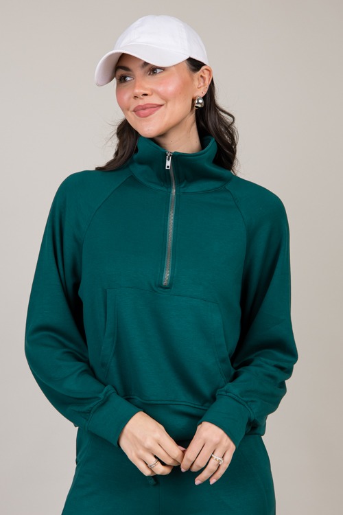 Soft Knit Half Zip, Dark Green - 1009-62.jpg