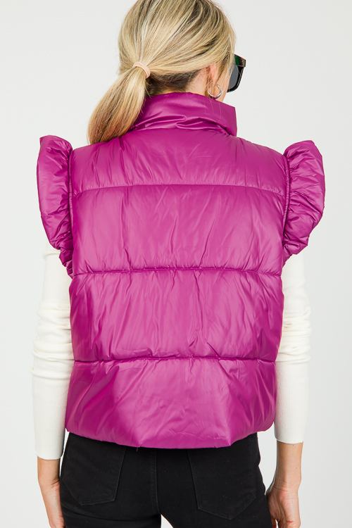 Femme Puffer Vest, Magenta