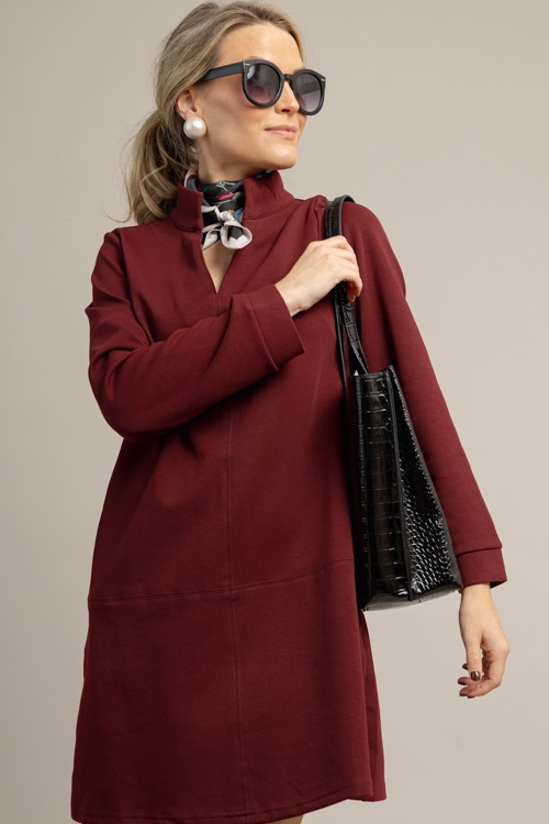 Sayla Knit Dress, Burgundy - 1009-80h.jpg