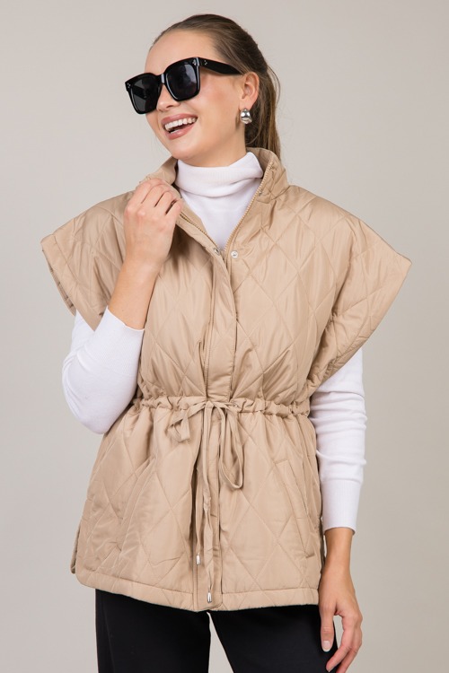 Draw Waist Quilted Vest, Taupe - 1009-85.jpg